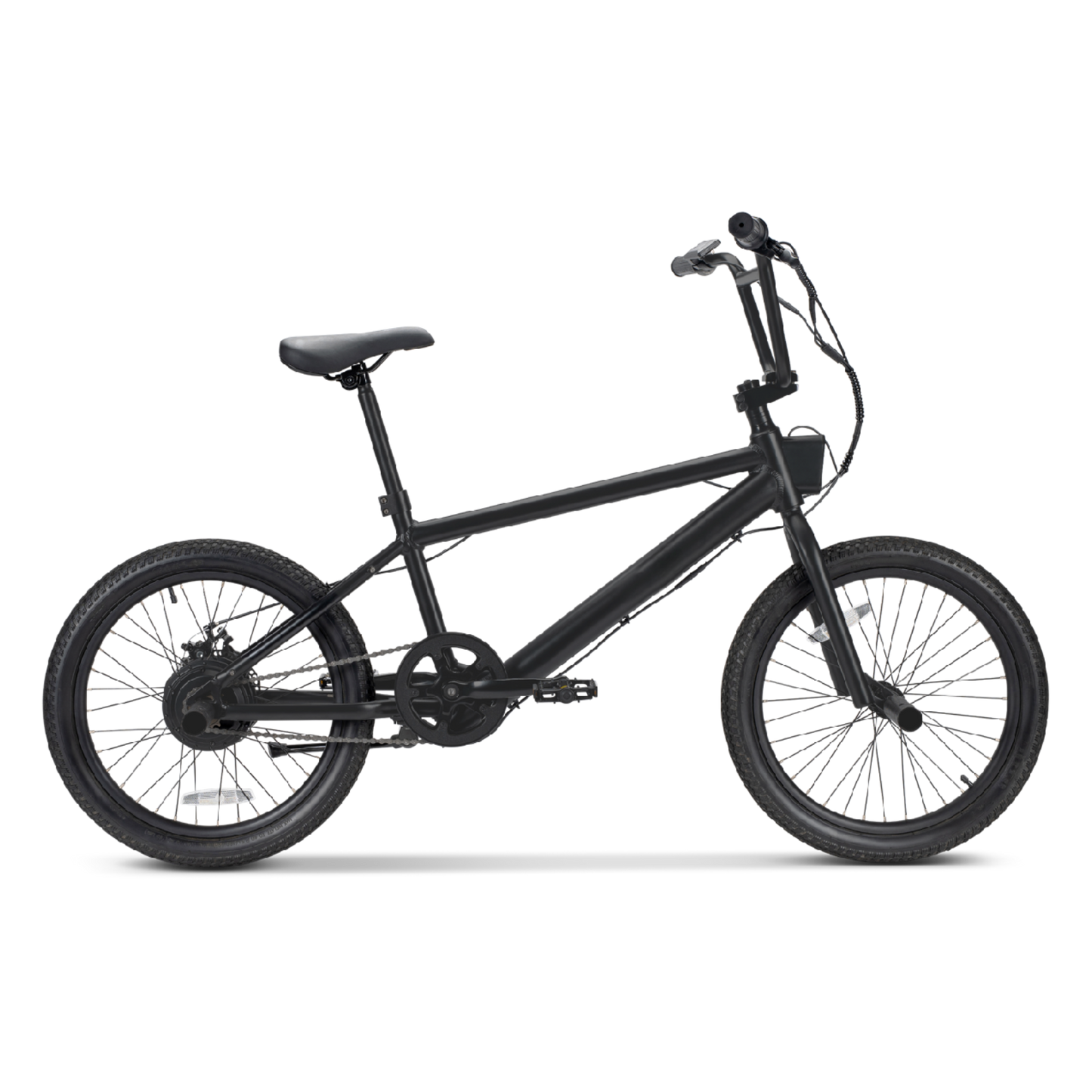 E-BMX / 20 mph Max Speed / 35 mi, Range / 20" x 2.35" Tires, Recommended Rider Height 5'3"- 6'. Rider Weight Up to 265 lbs.