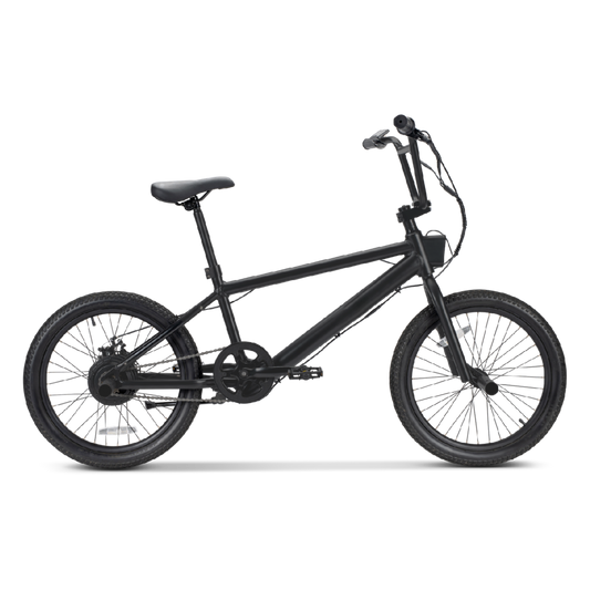E-BMX / 20 mph Max Speed / 35 mi, Range / 20" x 2.35" Tires, Recommended Rider Height 5'3"- 6'. Rider Weight Up to 265 lbs.